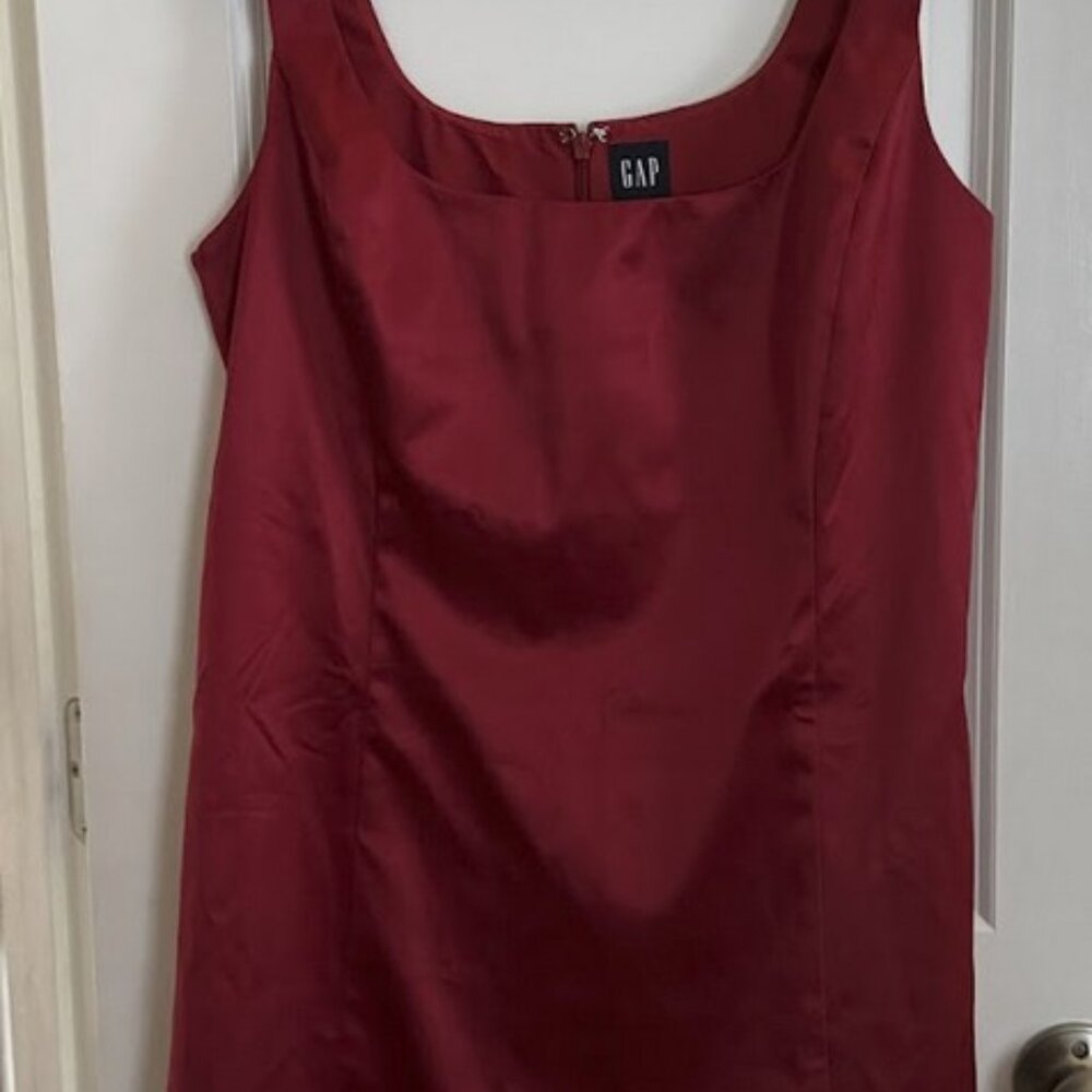 GAP Medium Red Satin Cocktail Dress — Holiday Perfect ❤️ - Picture 5 of 6